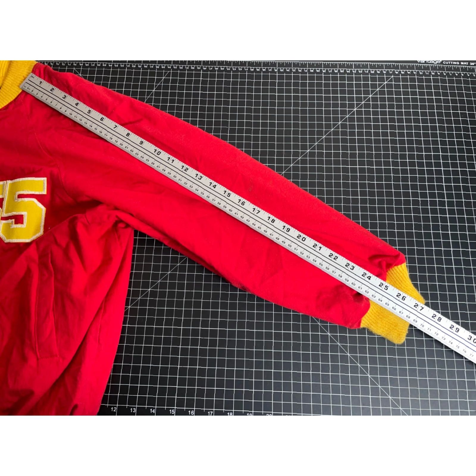 Vintage Vintage Palmetto's Men's Large Red Yellow Embroidered Varsity Bomber Jacket 80s Retro Sports Size US L / EU 52-54 / 3 - 7 Thumbnail