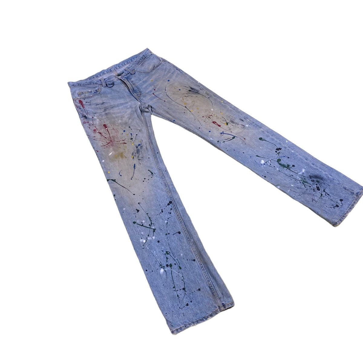 Number (N)ine × Takahiromiyashita The Soloist. SS06 Number Nine Painted D-Ring Crying Heart Pain Denim Size US 32 / EU 48 - 2 Thumbnail