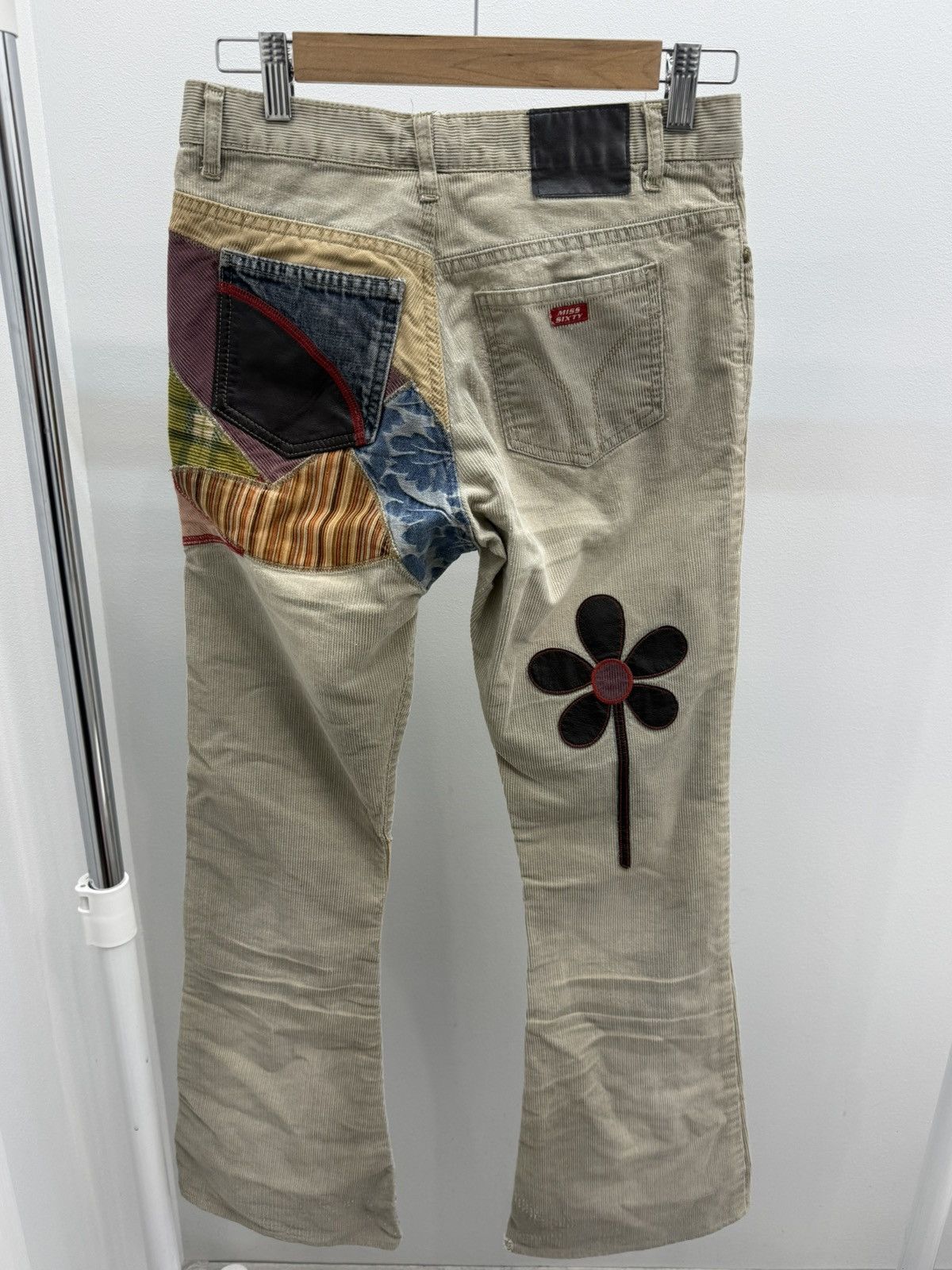 Miss Sixty Miss Sixty Flare Patchwork Corduroy Jeans Pants Size 27" / US 4 / IT 40 - 2 Thumbnail