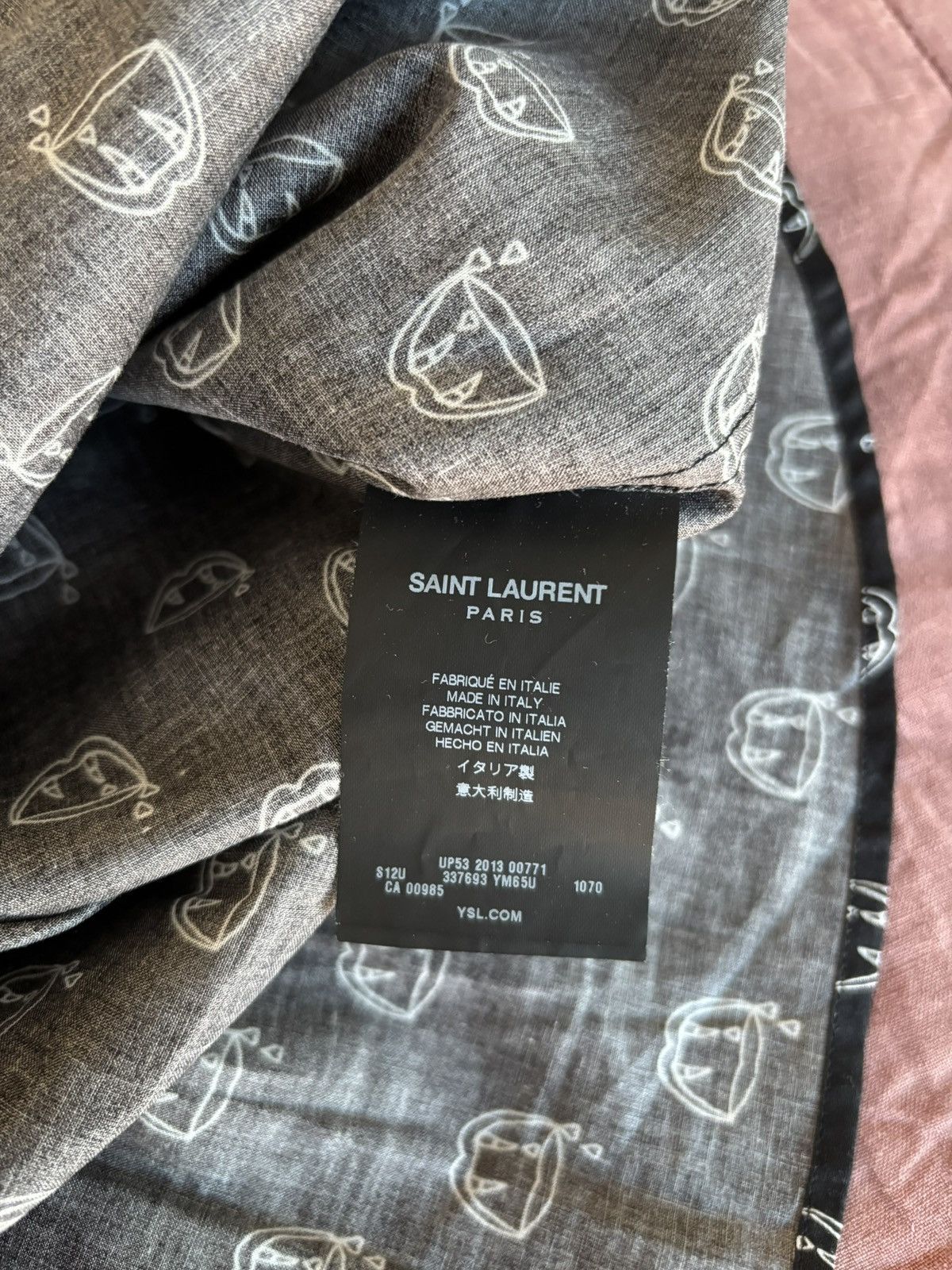 Saint Laurent Paris Hedi Slimane Saint Laurent Blood Luster Shirt FW13 Size US M / EU 48-50 / 2 - 4 Thumbnail