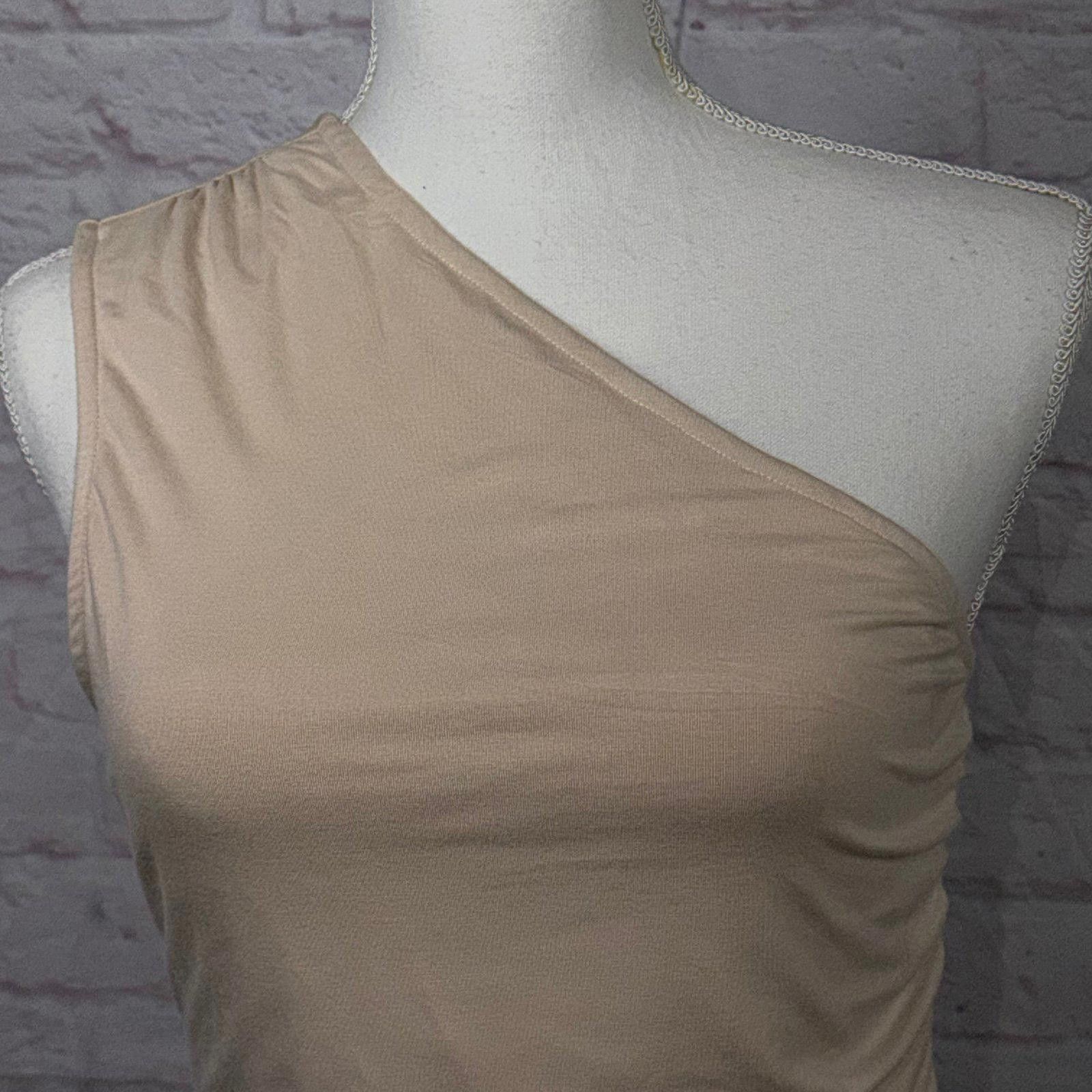 Other PrettyGarden Y2K Medium One-Shoulder Beige Top NWT Size M / US 6-8 / IT 42-44 - 3 Thumbnail