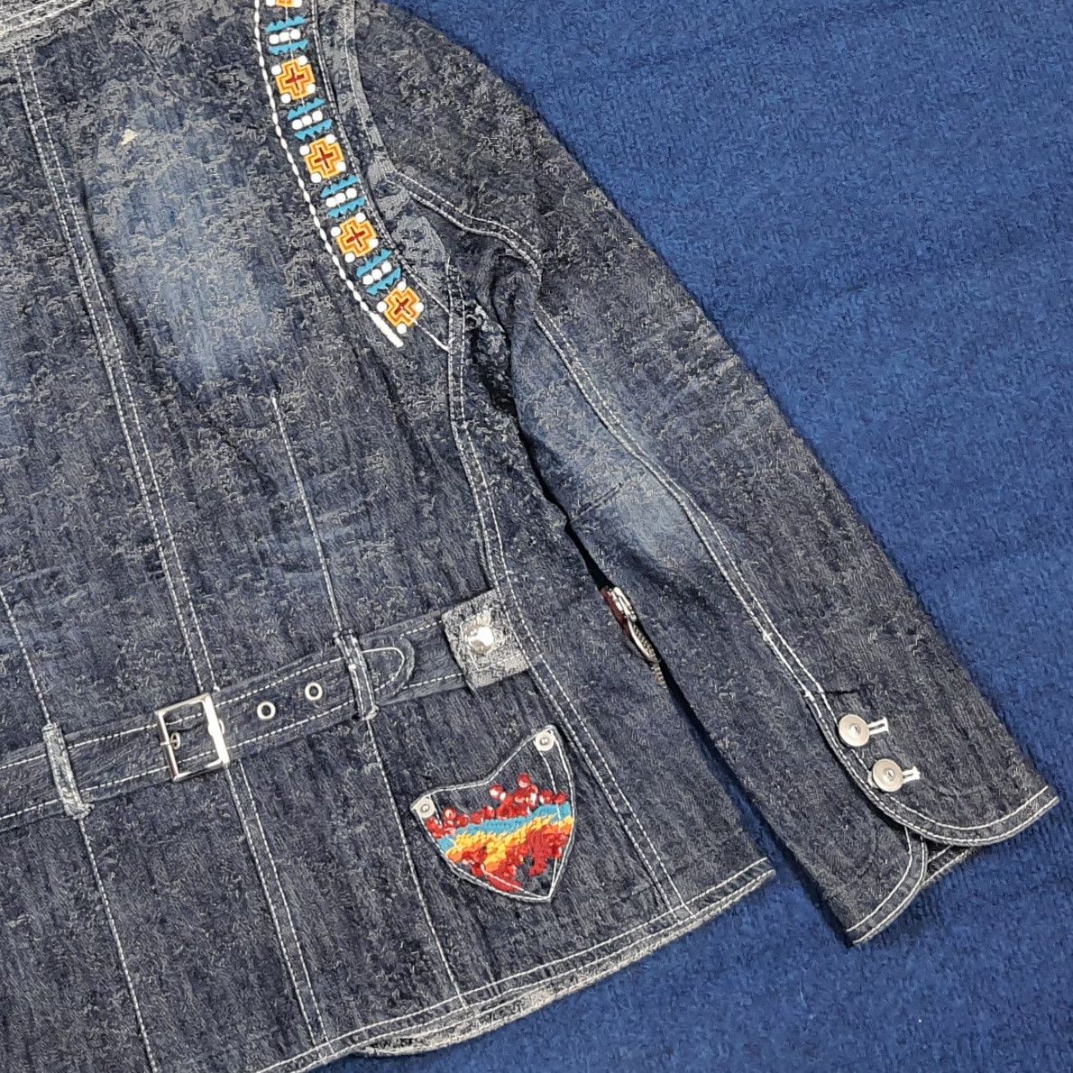 Japanese Brand Vintage Japan GKITALIYA Denim Jacket Boho C296N9 Size XS / US 0-2 / IT 36-38 - 6 Thumbnail