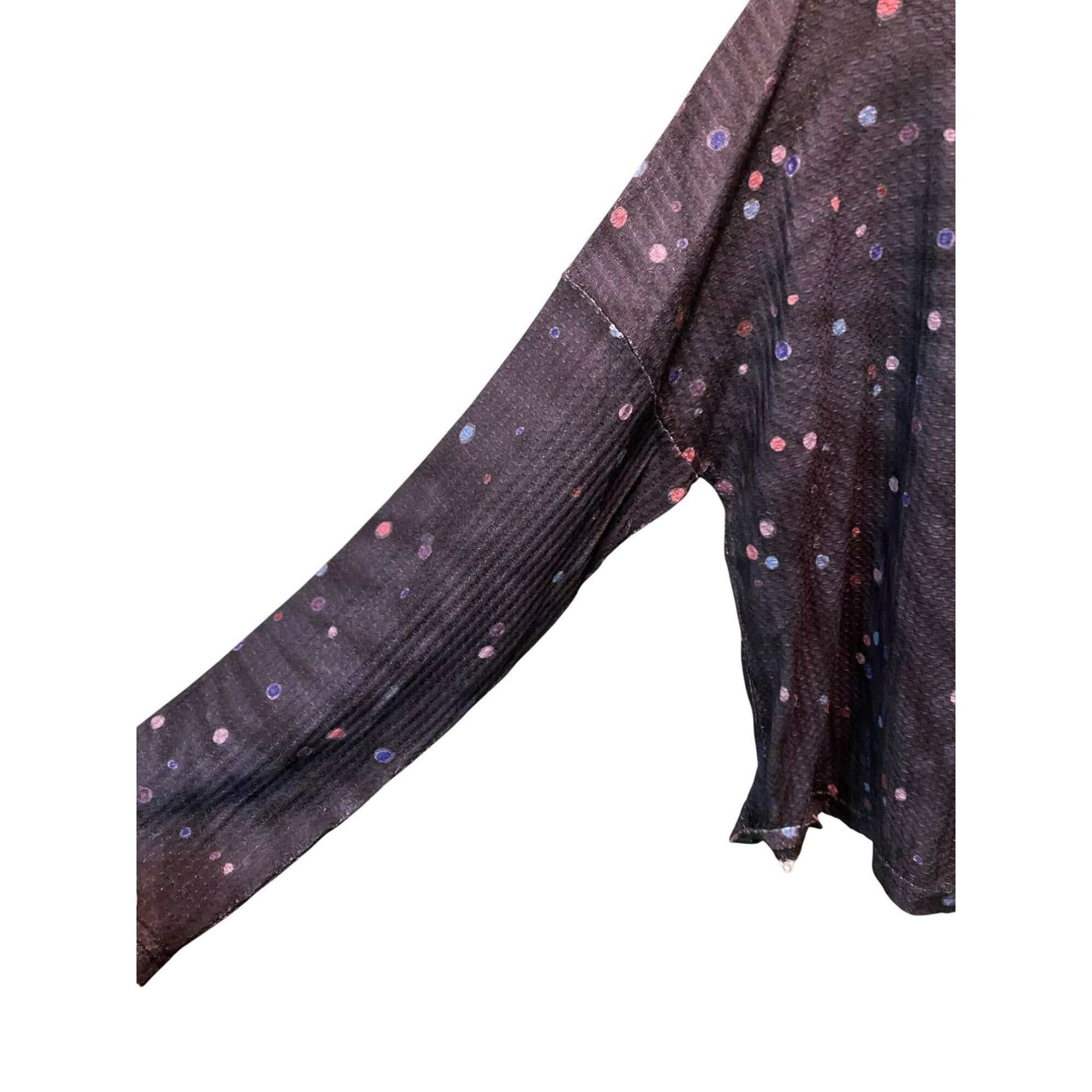 Other Luukse Womens 2X Long Sleeve Black and Polka Dot V-Neck Top Size XXL / US 16-18 / IT 52-54 - 5 Thumbnail