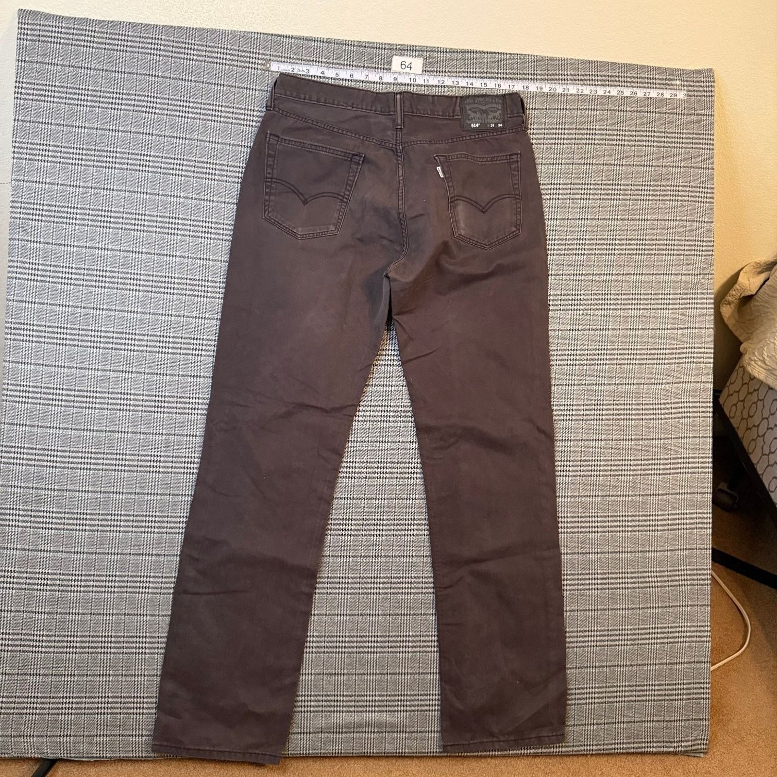 Levi's Levi's 514 Men's Jeans Black Cotton Denim Straight Fit 34x34 Size US 34 / EU 50 - 1 Thumbnail