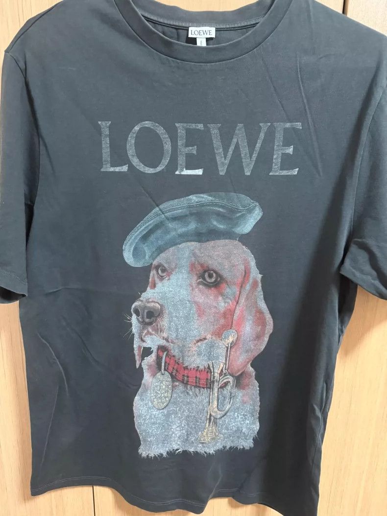 Loewe LOEWE Dog grey women's T-shirt Size L / US 10 / IT 46 - 1 Thumbnail