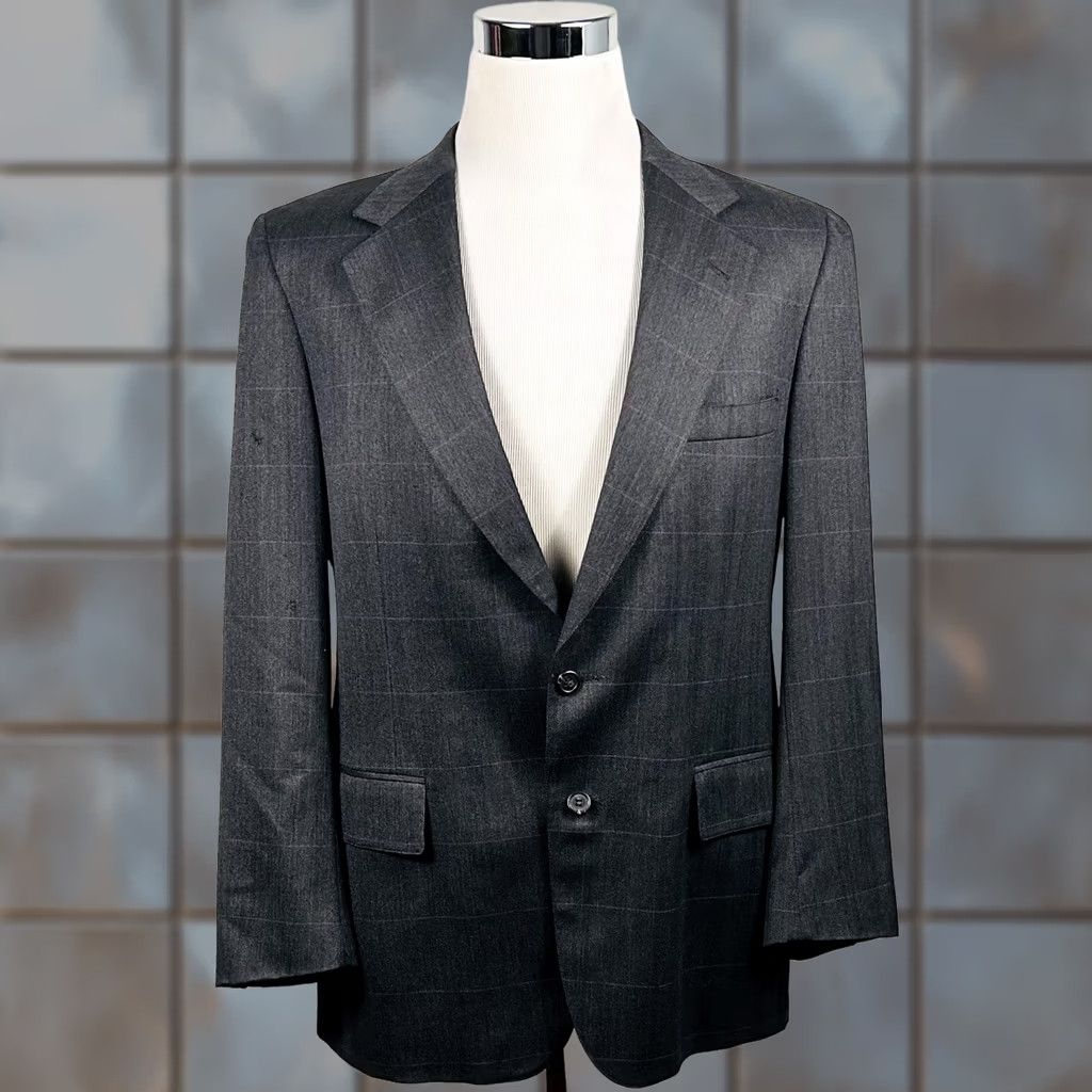 Ralph Lauren VINTAGE Ralph Lauren Polo University Club Sport Coat Gray Plaid 100% Wool Two Button 42R Mens Regular Coat Size US XS / EU 42 / 0 - 1 Thumbnail