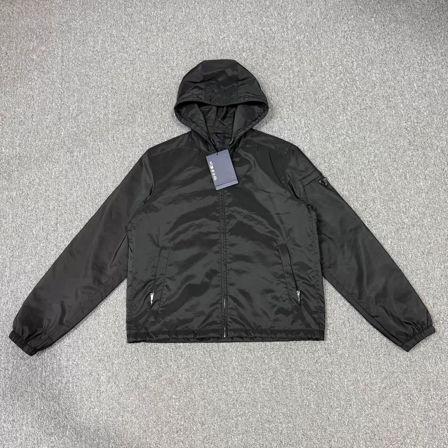 Prada Prada Black Triangle Logo Cotton Jacket Unused L Size L / US 10 / IT 46 - 1 Thumbnail