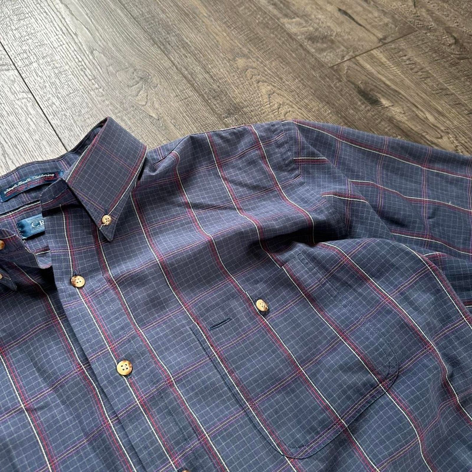 Vintage Vintage 70s Plaid Basic Light Thin Button Up Camp Work Shirt Size US L / EU 52-54 / 3 - 5 Thumbnail