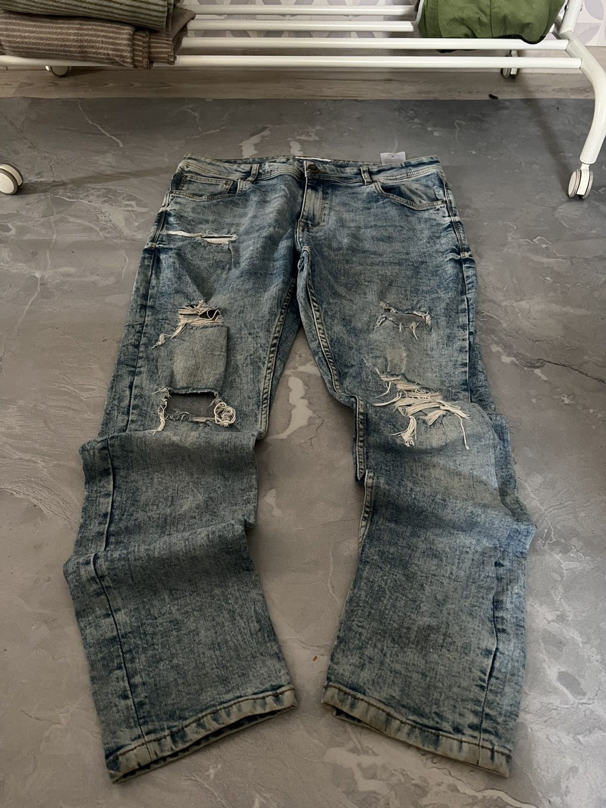 Vintage Slim Fit Blue Denim Jeans Minimal Street Style 90s Size US 36 / EU 52 - 1 Thumbnail