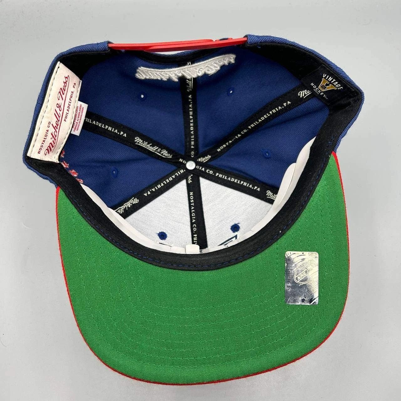 Mitchell & Ness New York Rangers Hat Men Blue Red Embroidered Snap Back Cap Size ONE SIZE - 2 Thumbnail