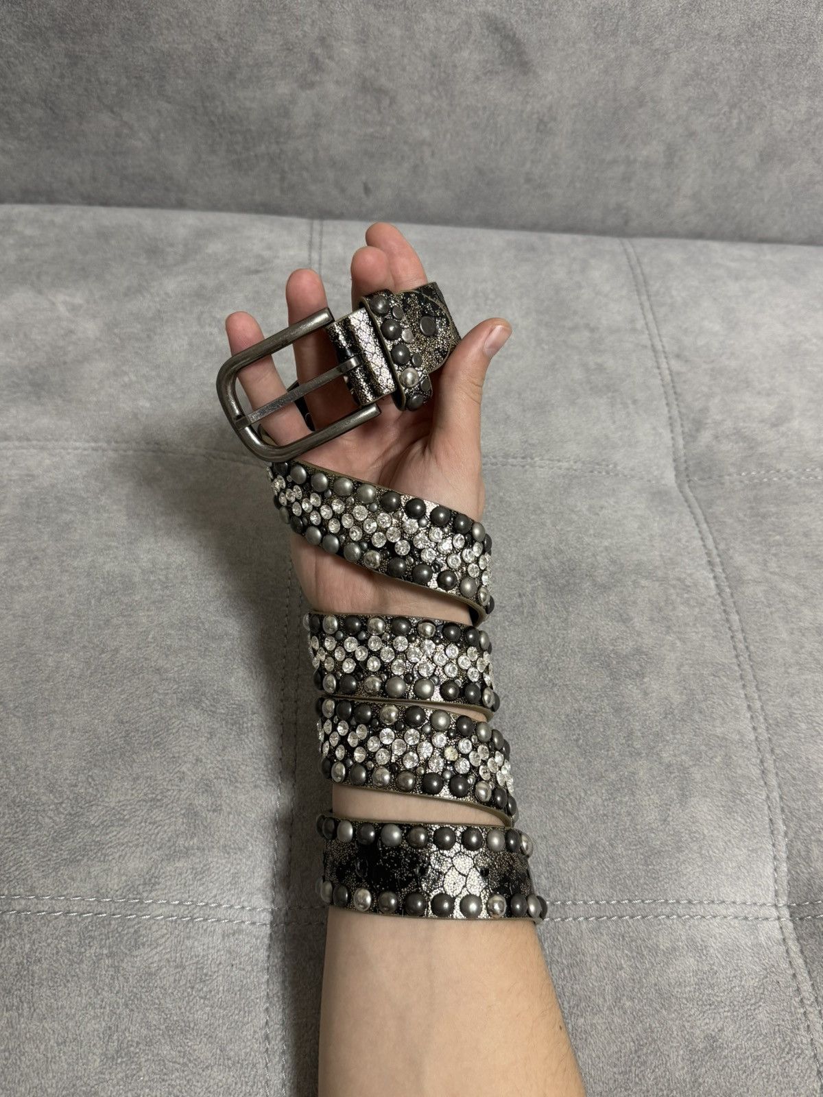 Japanese Brand × Vintage Vintage Y2K leather avant garde glamour belt Size ONE SIZE - 1 Thumbnail
