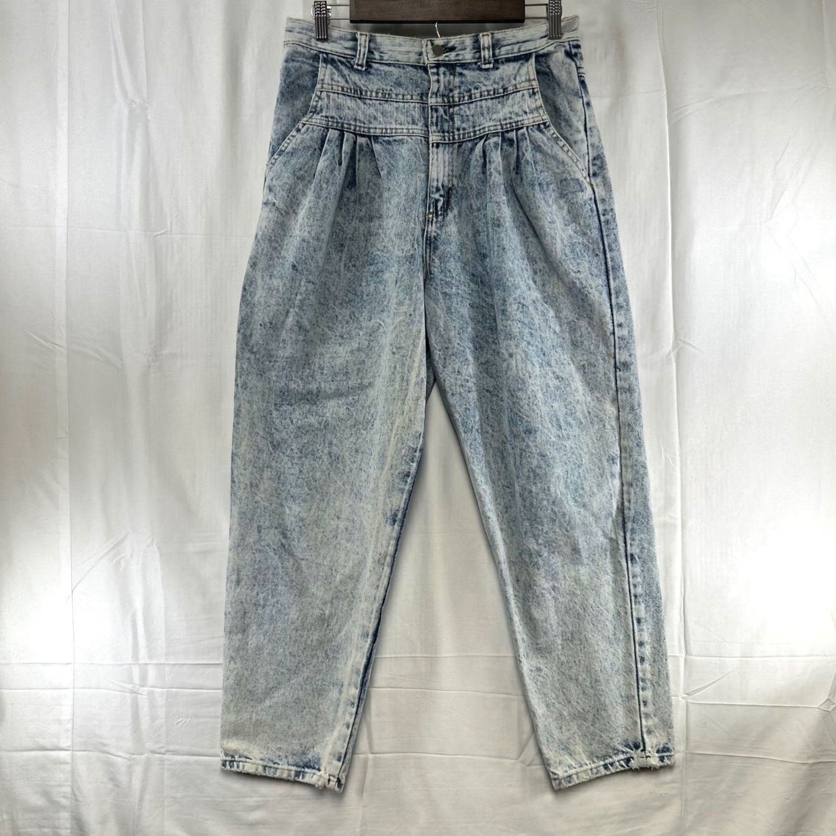 Vintage Congo Trader Jeans Womens 14W Blue Vintage 80s High Rise Tapered Acid Wash Size 36" / US 14 / IT 50 - 2 Thumbnail