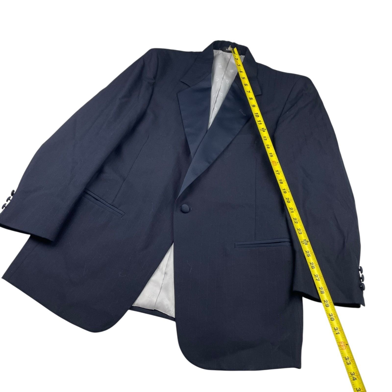 Other VTG Lord West Men's Satin Lapel 1-Button Tuxedo Suit Navy • Size 42R - 10 Thumbnail