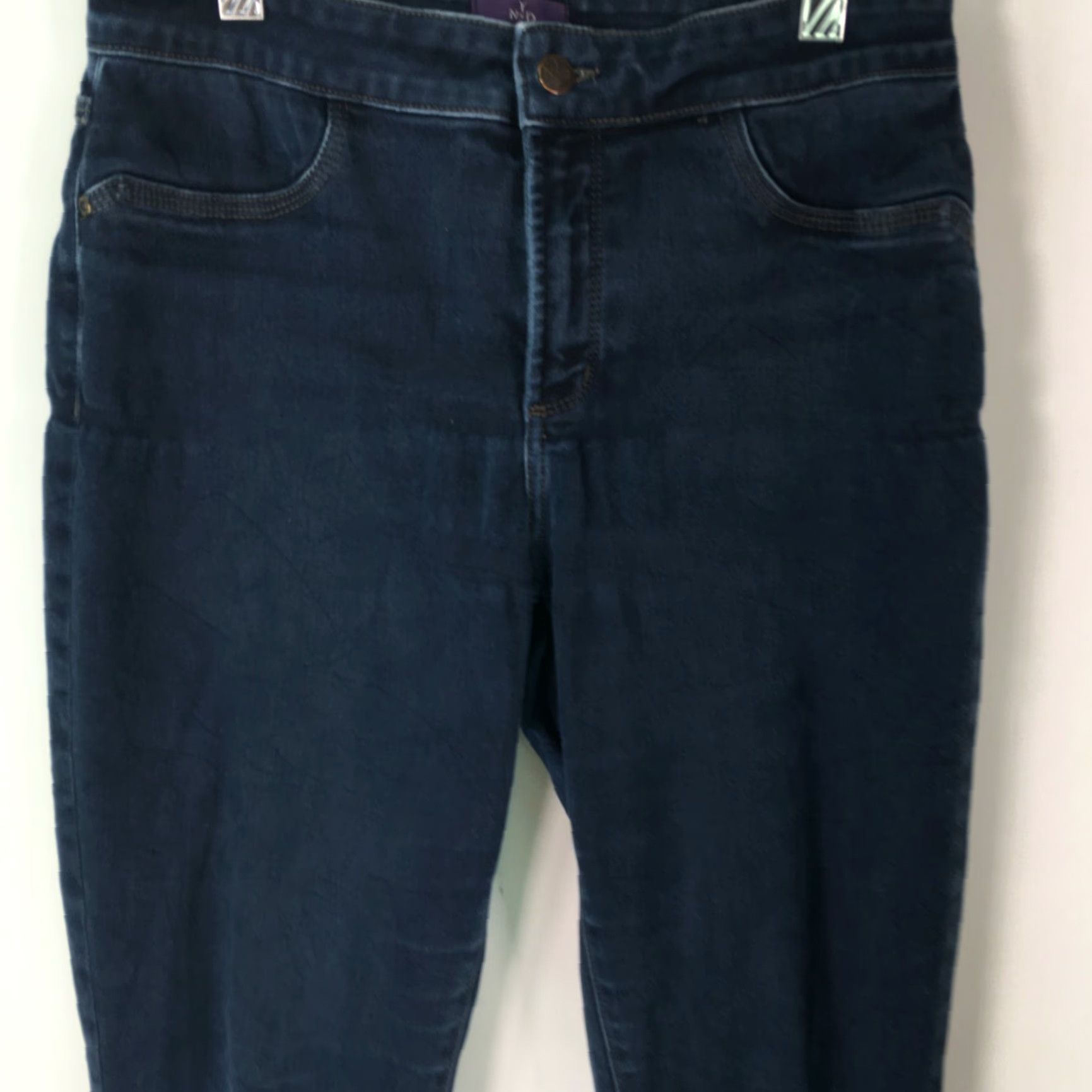 NYDJ NYDJ Women's Denim Jeans Leggings Dark Blue Size 8 30X31 Mid Rise 5-Pocket Cotton Spandex Style Leggings Size 30" / US 8 / IT 44 - 3 Thumbnail