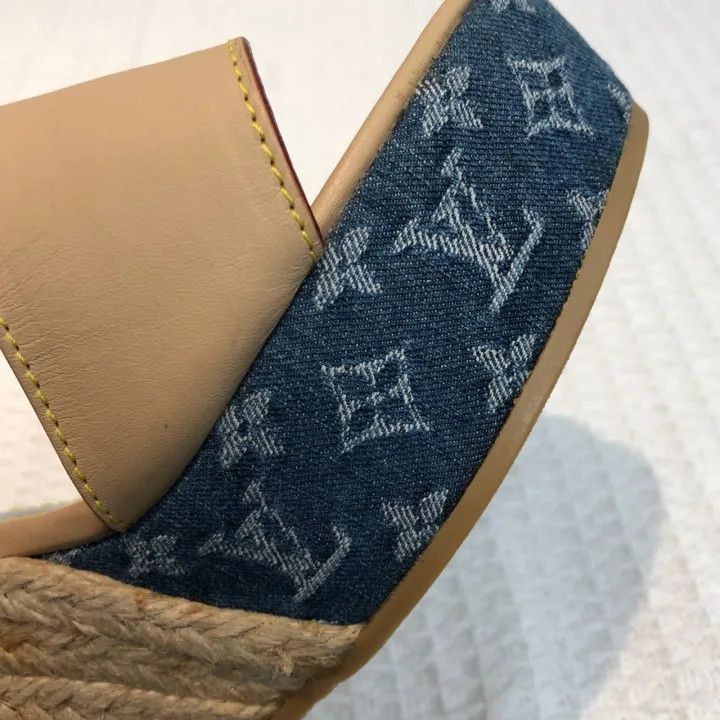 Louis Vuitton Louis Vuitton Classic Monogram Wedge Sandals -2508 Size US 8 / IT 38 - 2 Thumbnail