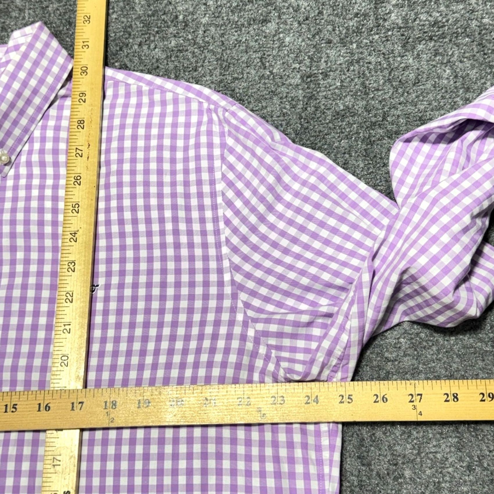 Vineyard Vines Vineyard Vines Slim Fit Whale Shirt Mens XL Purple White Gingham Check Button-Up Collared Long Sleeve Size US XL / EU 56 / 4 - 5 Thumbnail