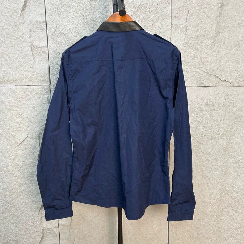 Gucci Gucci Size16+ Navy blue patchwork long-sleeved shirt Size US XXS / EU 40 - 2 Thumbnail