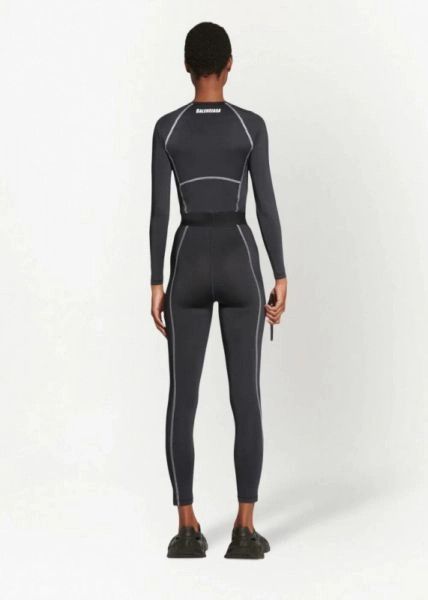 Balenciaga o1mt1gz1024 Athletic Cut Leggings in Black/Grey Size US 32 / EU 48 - 3 Thumbnail