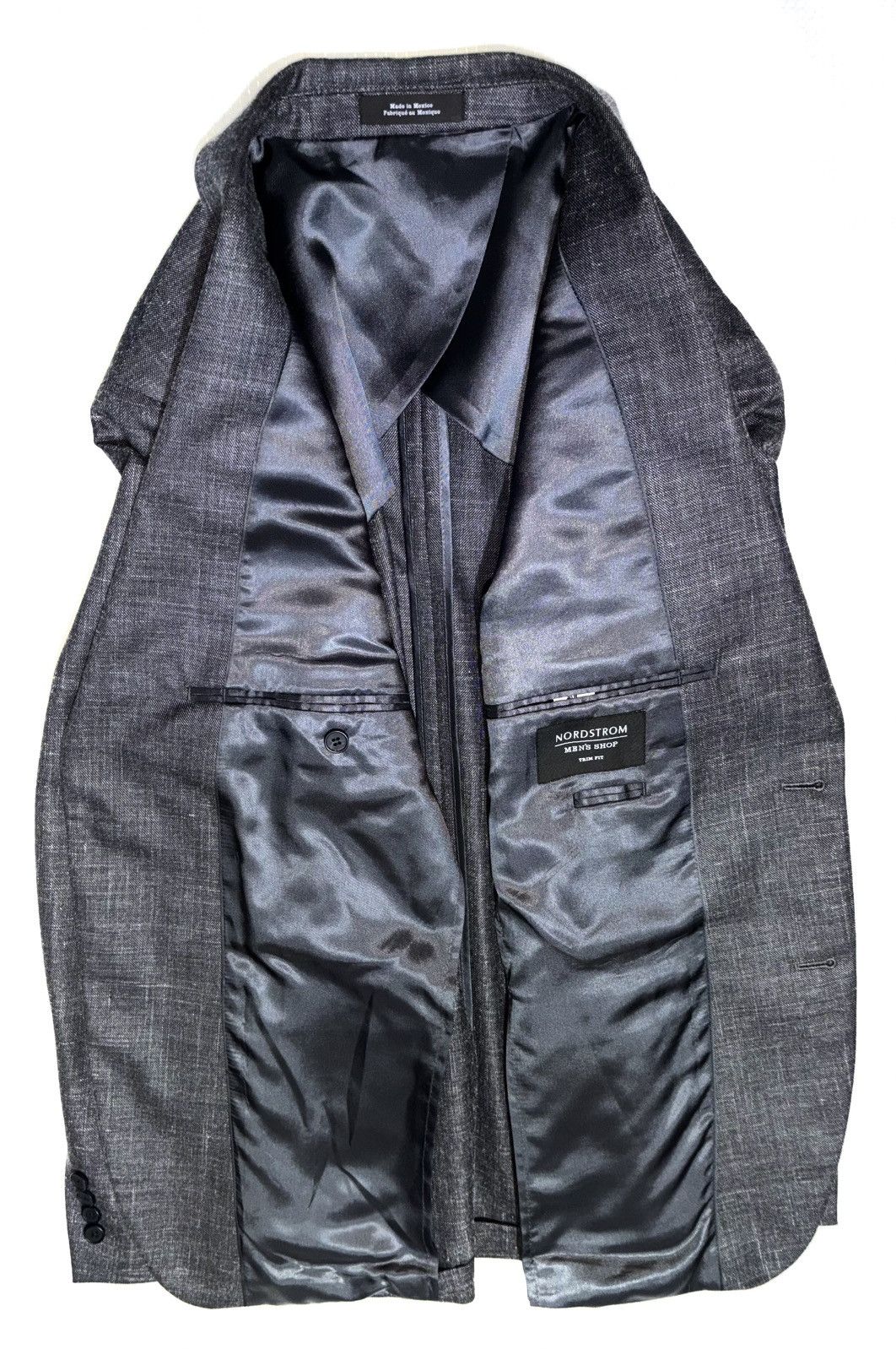 Nordstrom Nordstrom Men’s Shop Trim Gray Wool Blend Sport Coat 40 R Size 40R - 4 Thumbnail