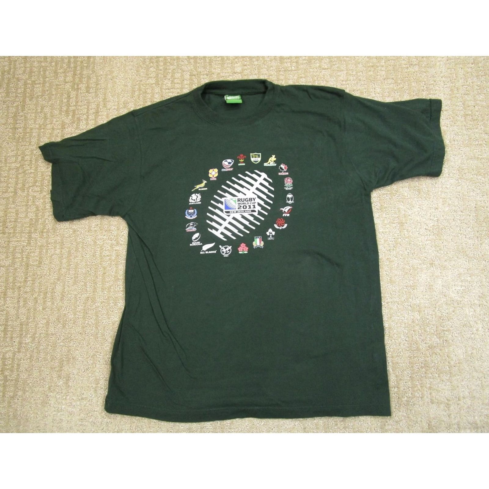 Vintage Rugby World Cup Shirt Men Large Green New Zealand 2011 Rugby Originals Tee Size US L / EU 52-54 / 3 - 2 Thumbnail