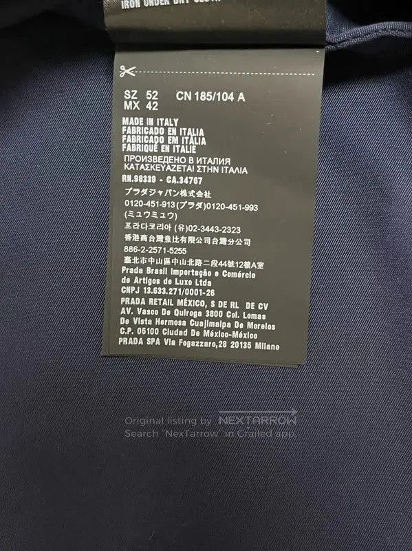 Prada Prada Men's Navy Cotton Jacket. Size US XL / EU 56 / 4 - 7 Thumbnail