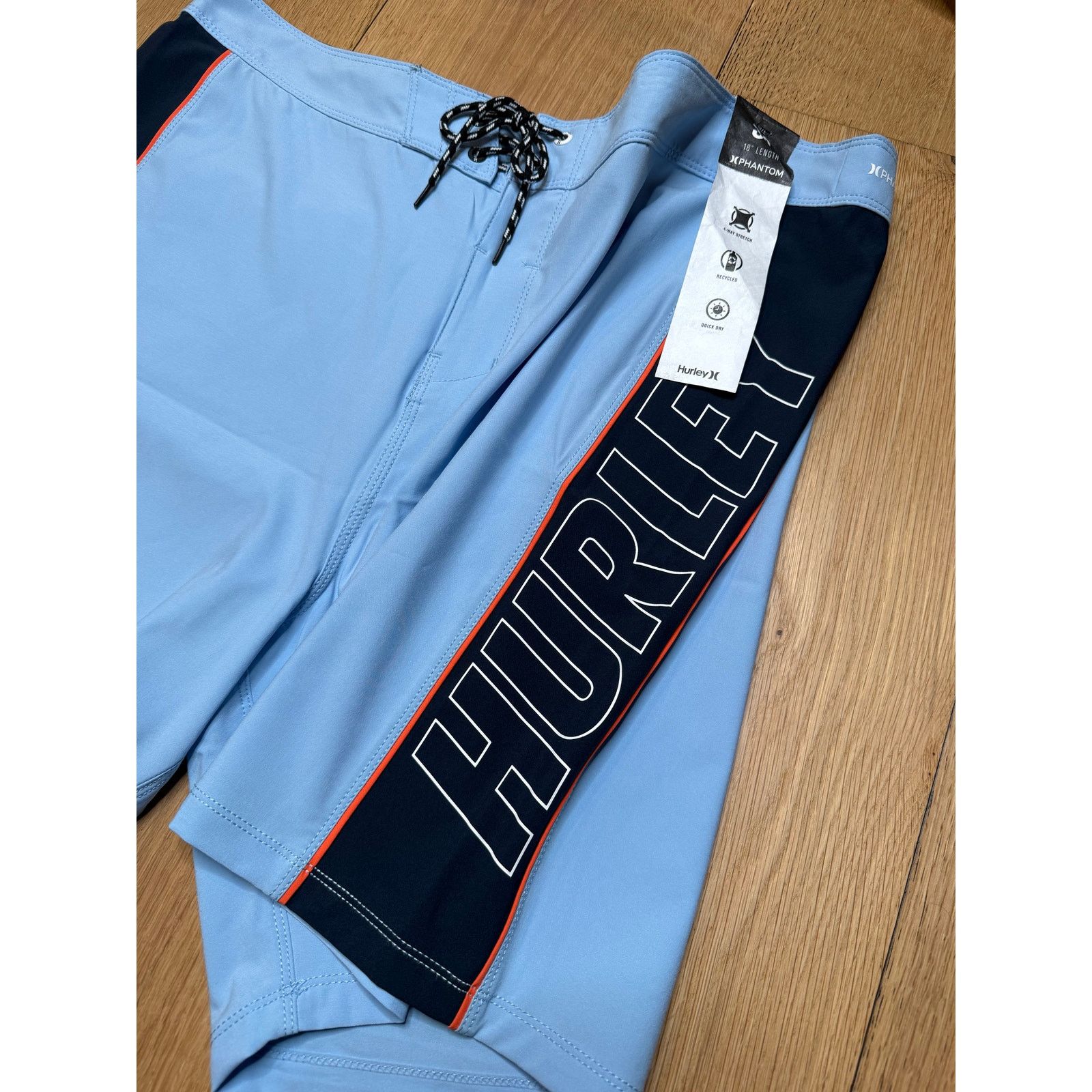 Hurley NWT Hurley Phantom Solid Psychic Blue Stripe Boardshort 18" Size US 38 / EU 54 - 4 Thumbnail