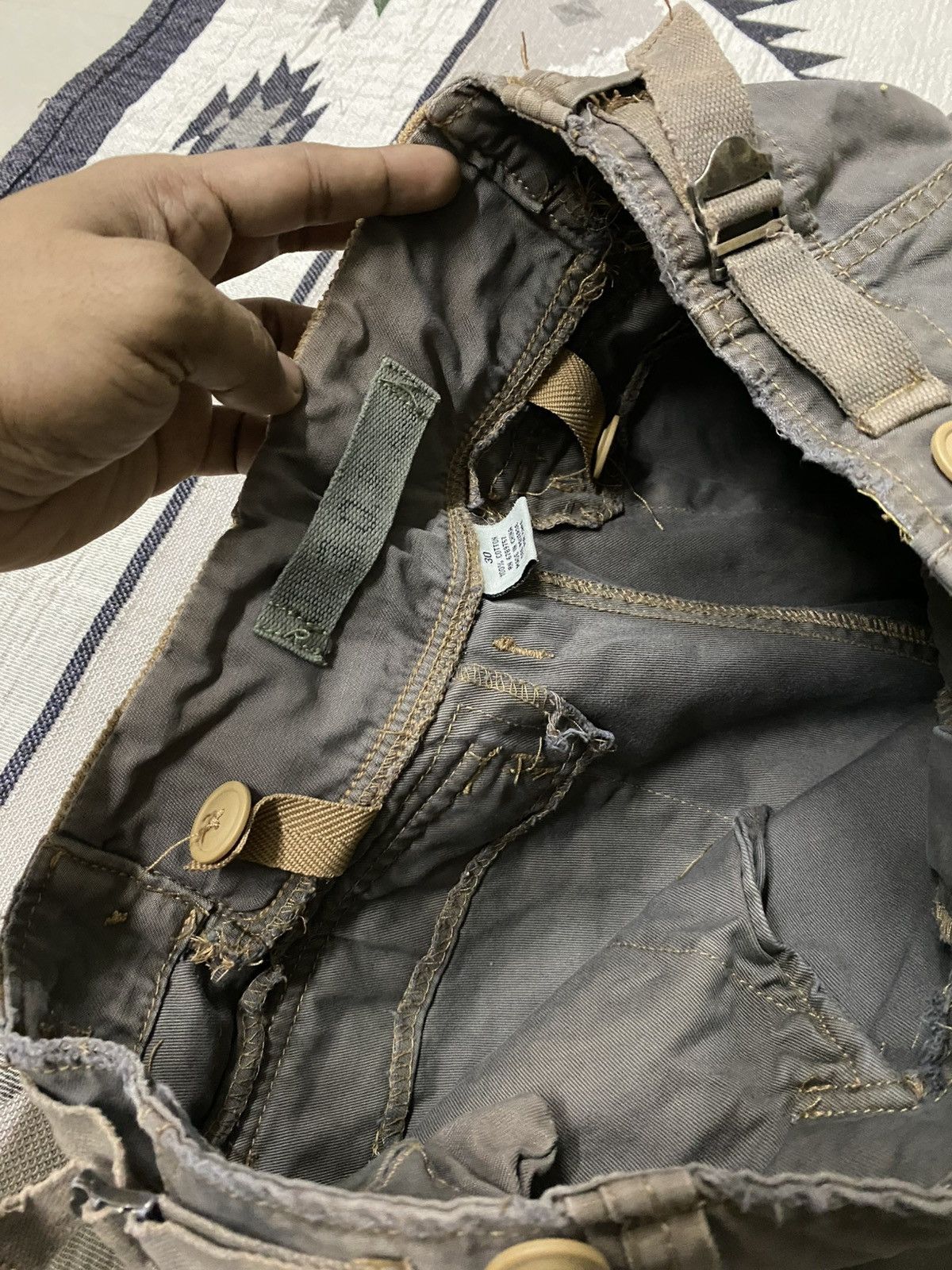 If Six Was Nine 2000s IFSIXWASNINE STYLE BONDAGE MULTIPOCKET CARGO PANT Size US 30 / EU 46 - 10 Thumbnail