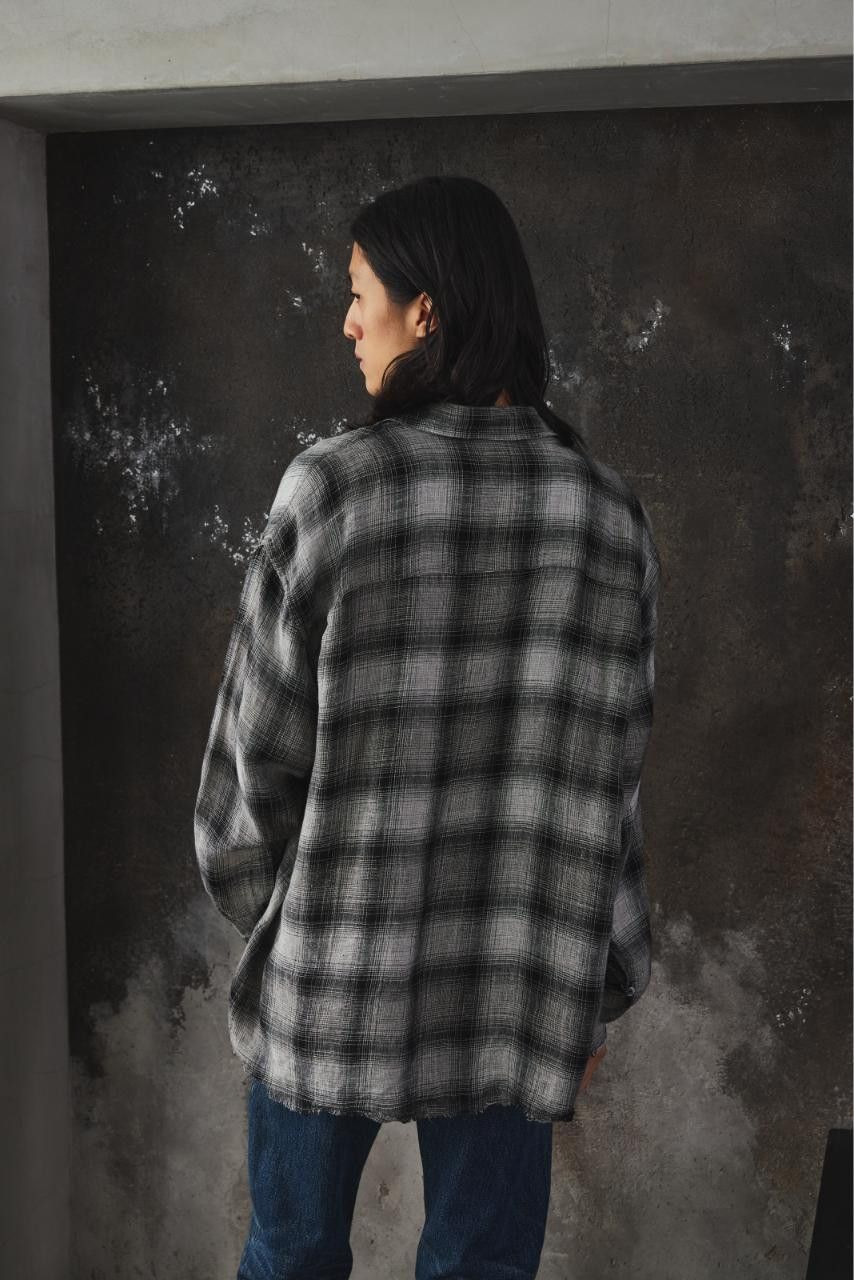Other Name. Ombre Plaid Shirt Frayed Hem Linen Checked Shirt Size US S / EU 44-46 / 1 - 4 Thumbnail