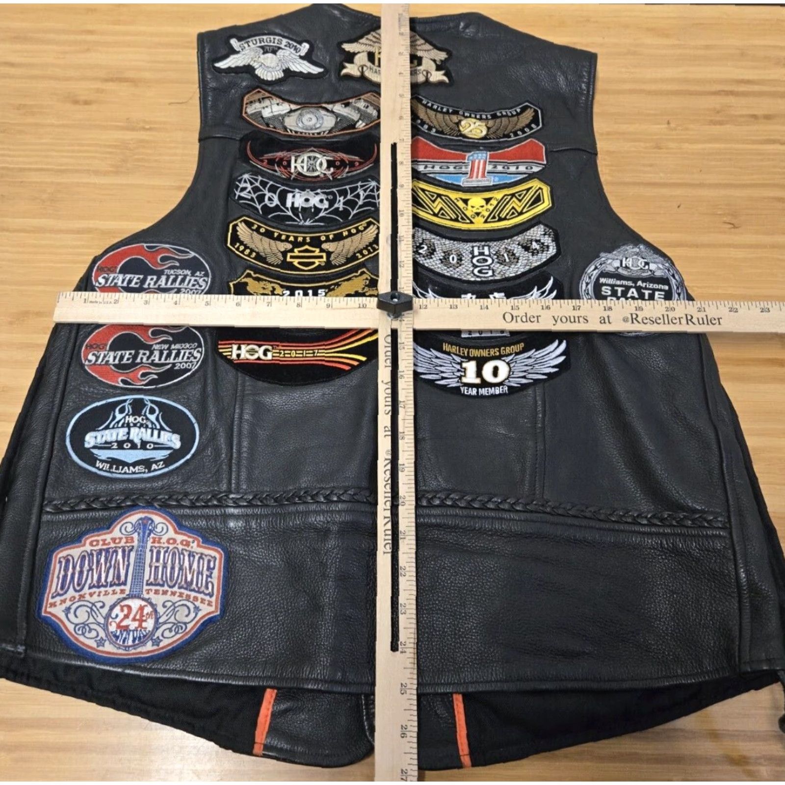 Harley Davidson VINTAGE Harley-Davidson Leather Biker Vest 2XL Men Black Pins & Patches Lining Leather Shirt? Size US XXL / EU 58 / 5 - 8 Thumbnail