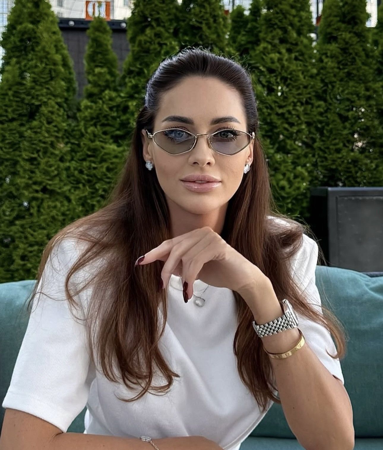 Miu Miu MU56ZS ZVN50K REGARD BRAND NEW Sunglasses Gold Grey Geometric Unisex Miu Miu MU 56ZS ZVN50K Sunglasses - US main image 3