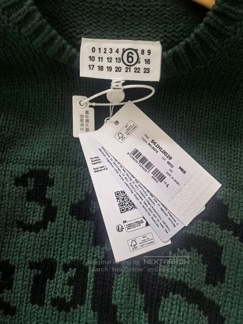Maison Margiela MM6 Margiela Green Knit Sweater. Size US L / EU 52-54 / 3 - 3 Thumbnail