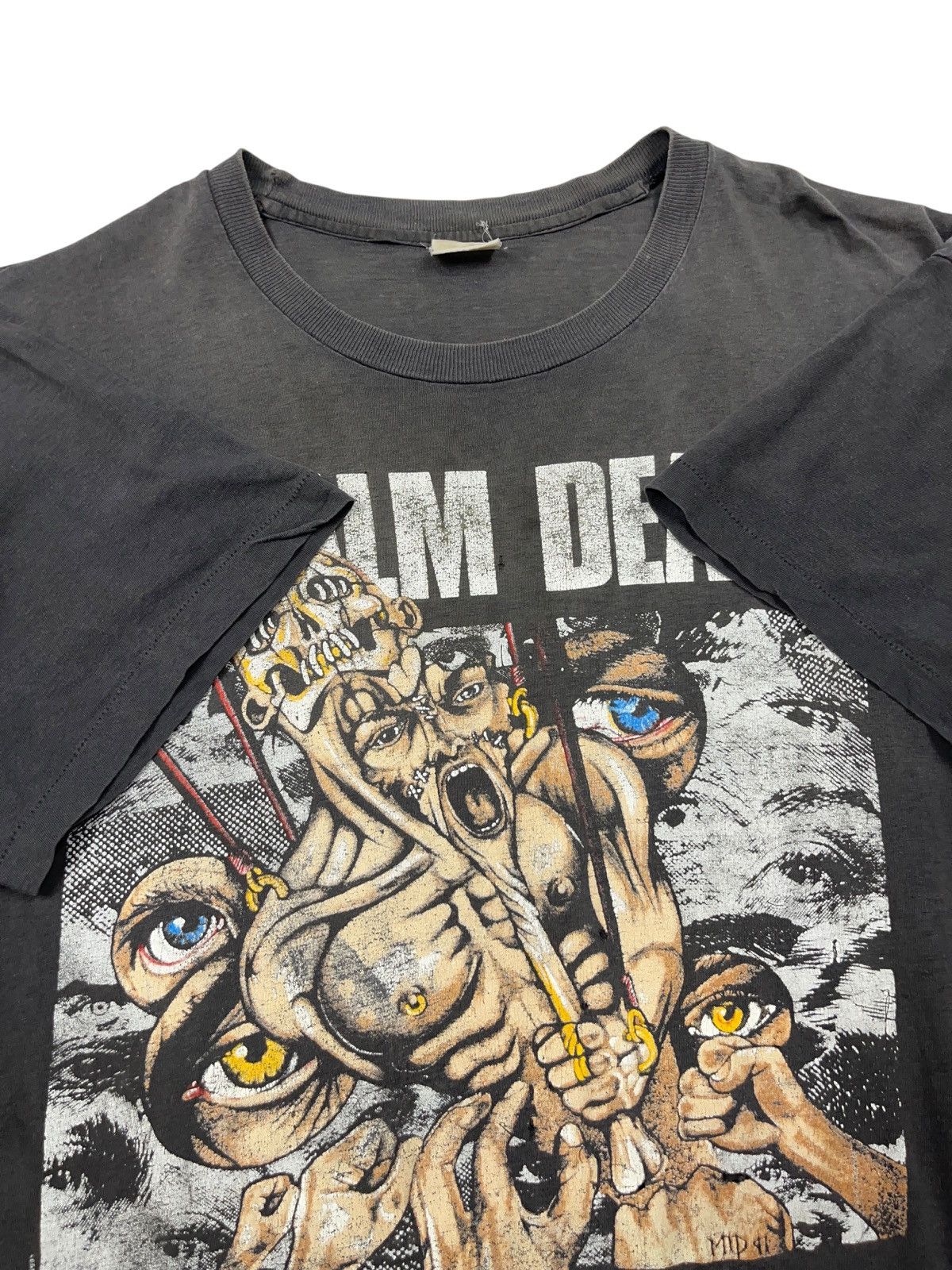 Band Tees Vintage 1991 Napalm Death Mass Appeal Madness Distressed Tee Size US XL / EU 56 / 4 - 3 Thumbnail