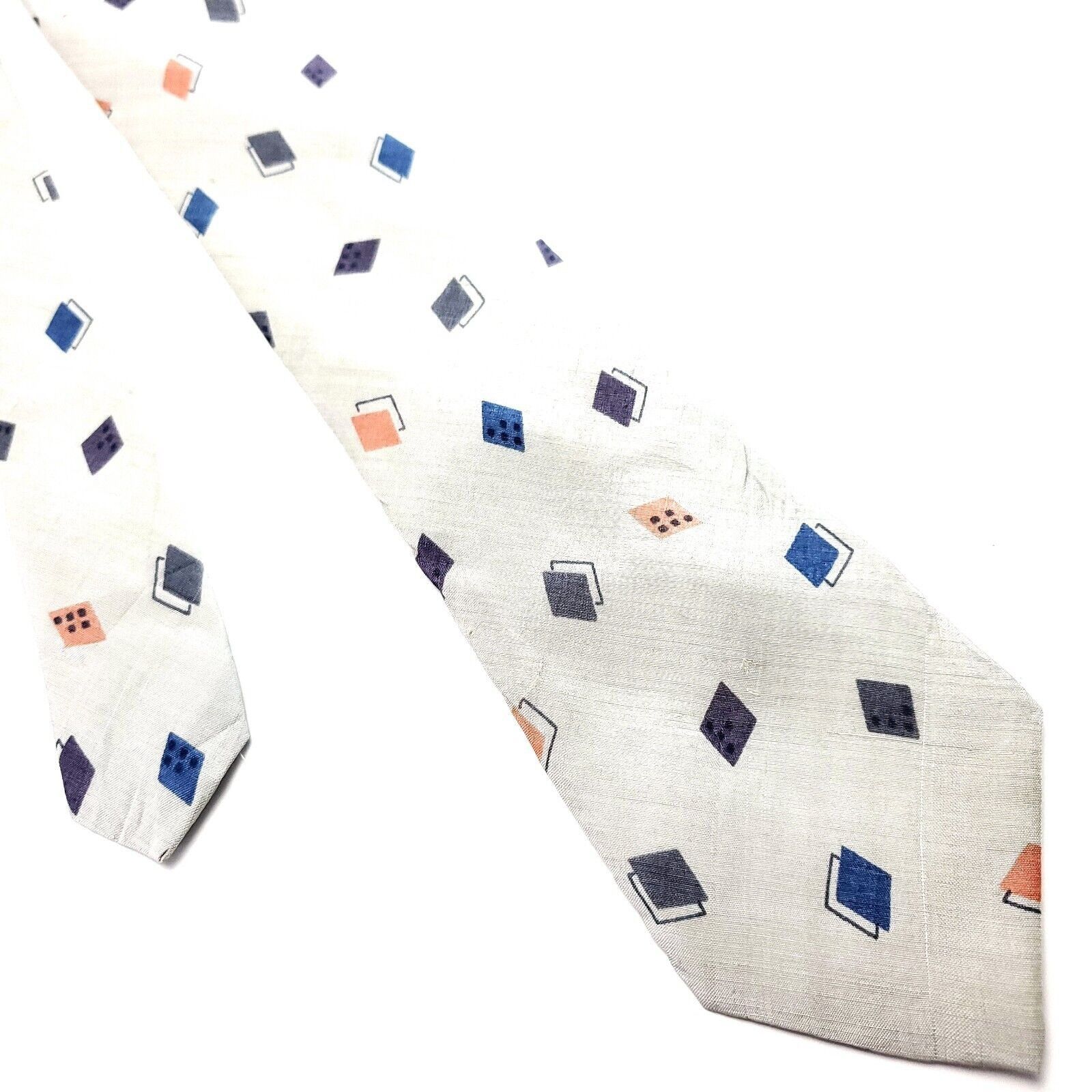 Vintage Cromwell & Stokes Gray Silk Tie Woven Skinny Geometric Size ONE SIZE - 1 Thumbnail