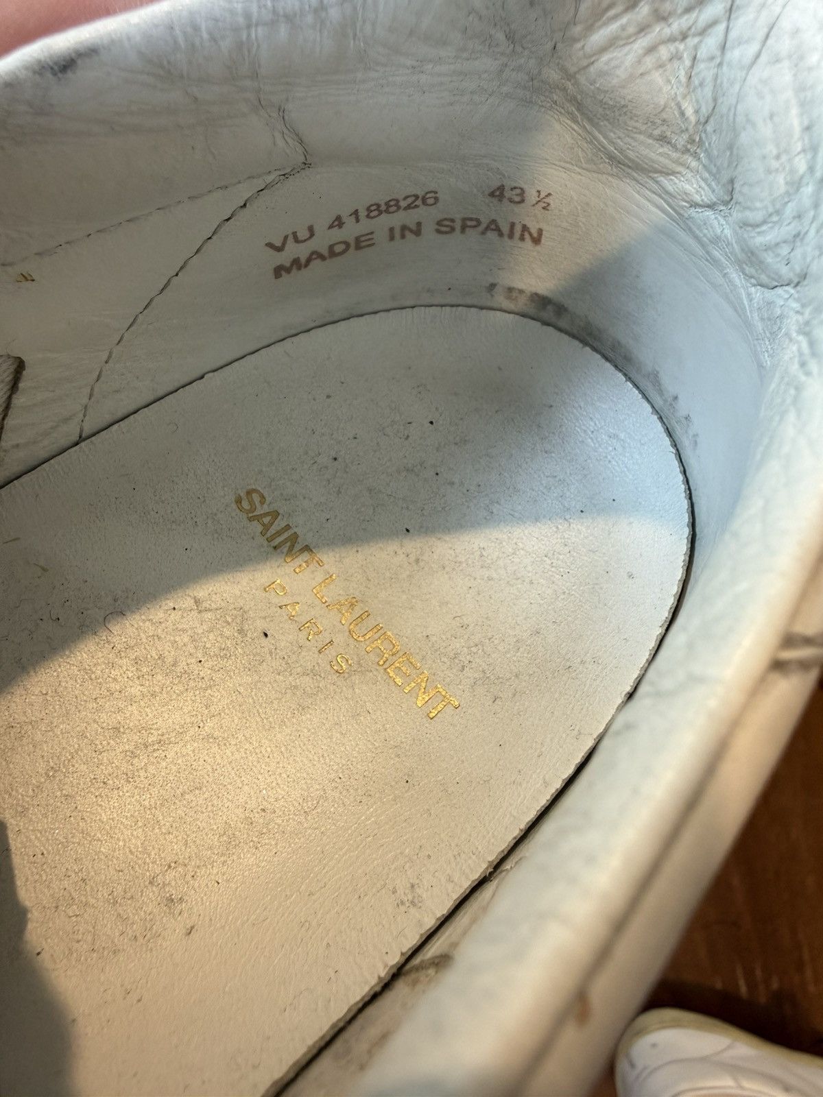 Saint Laurent Paris Saint Laurent Paris White SL37 Leather Sneaker Size US 10.5 / EU 43-44 - 5 Thumbnail