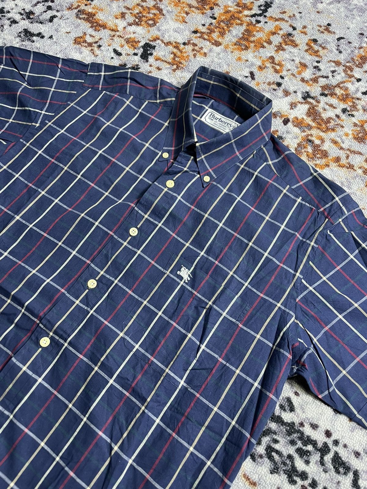 Burberry × Vintage Vintage Burbereys navy Nova Check short sleeve shirt Size US M / EU 48-50 / 2 - 2 Thumbnail