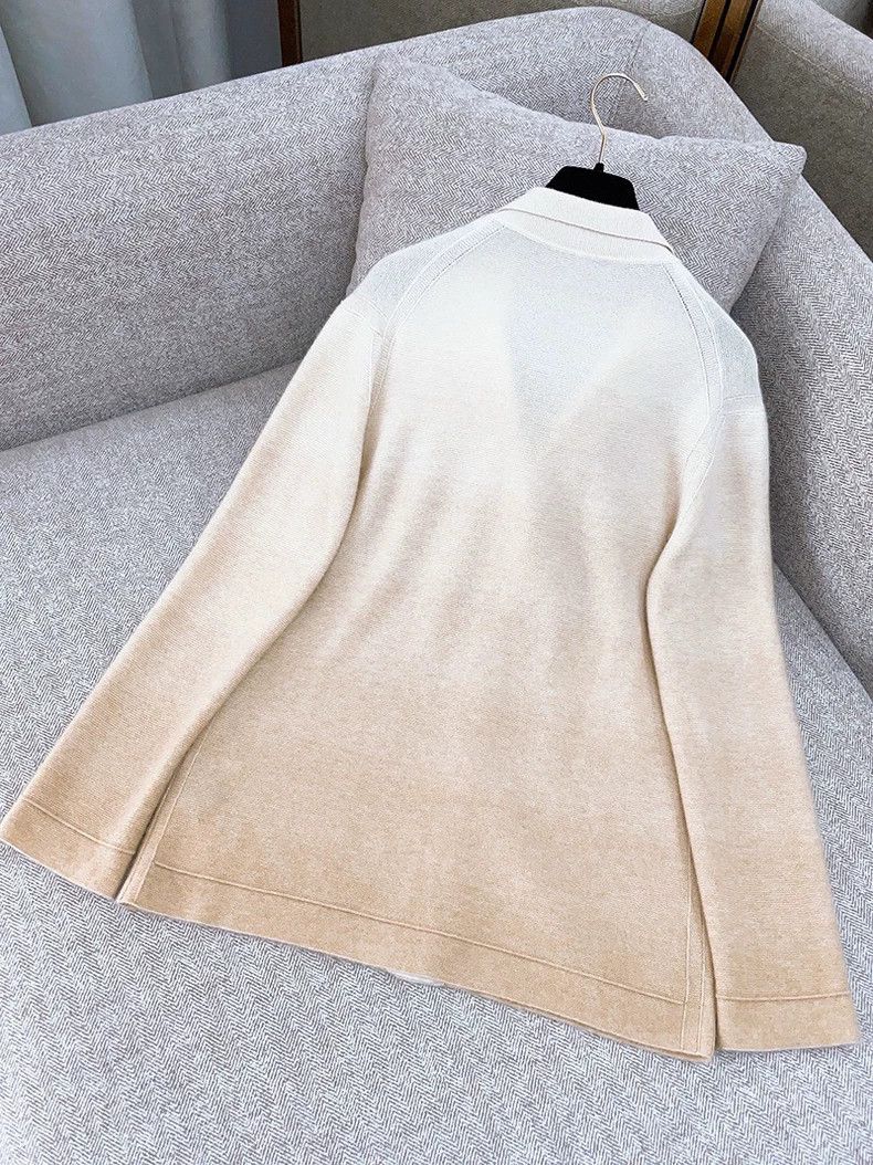 Loro Piana LORO PIANA Pale yellow gradient cashmere cardigan Size M / US 6-8 / IT 42-44 - 3 Thumbnail