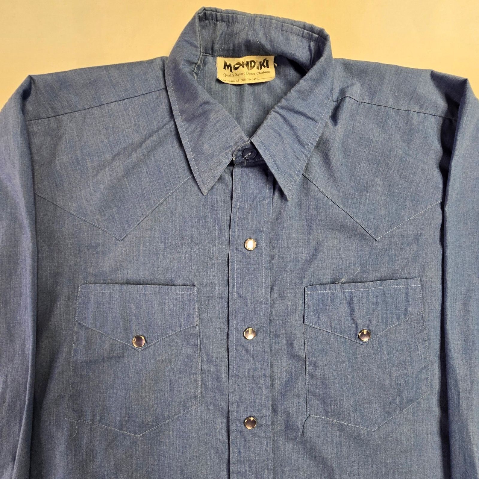 Vintage Vintage Pearl Snap Mondiki Blue XL long Sleeve Button Up Size US XL / EU 56 / 4 - 3 Thumbnail