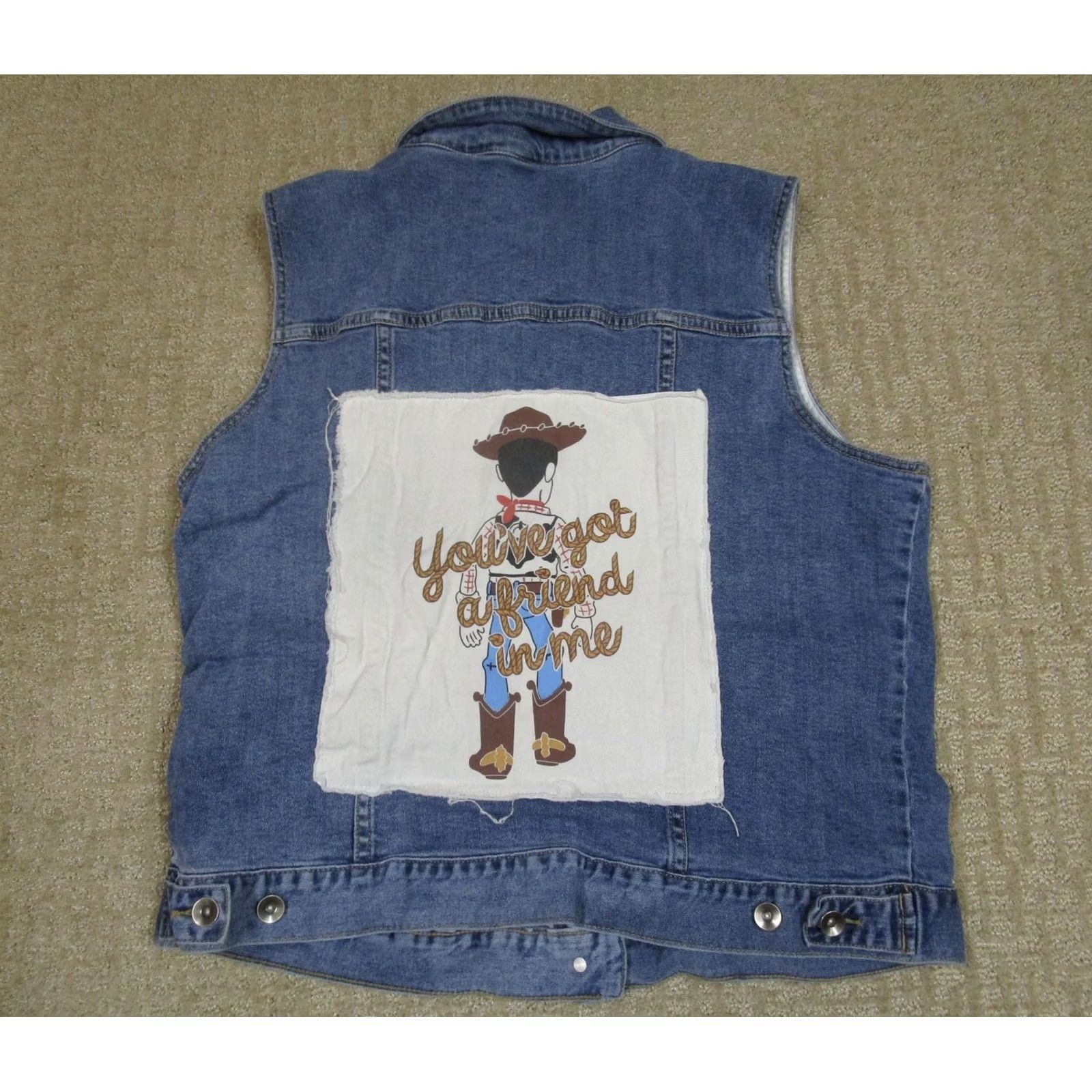 Vintage Disney Pixar Her Universe Vest Womens 2XL Blue Denim Toy Story Woody Graphic Shirt Size XXL / US 16-18 / IT 52-54 - 3 Thumbnail