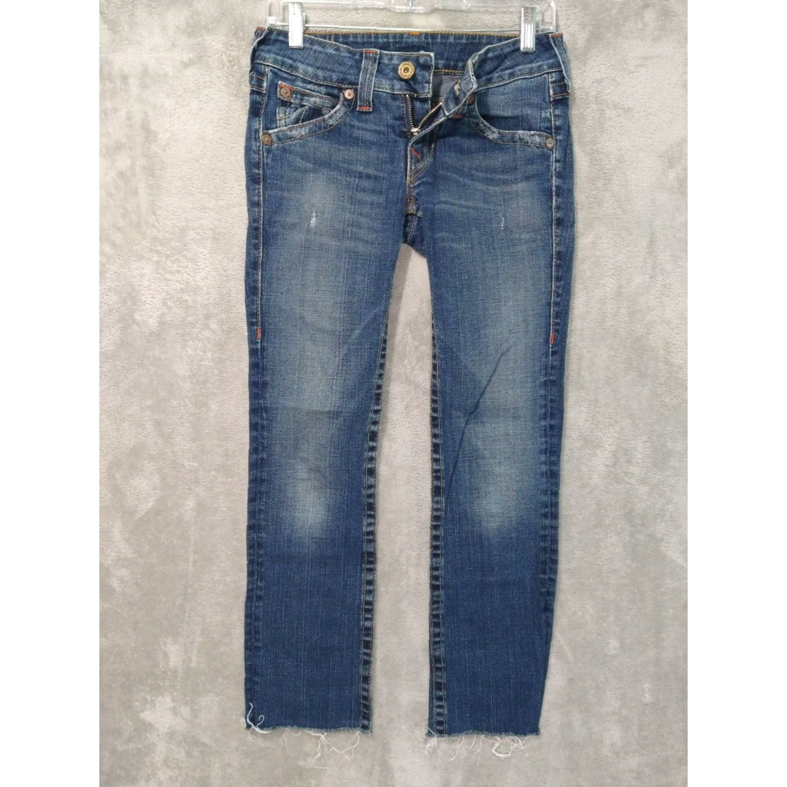 True Religion True Religion Jeans Women 27 Blue Denim Billy Straight Leg Low Rise Flap Pockets Size 27" / US 4 / IT 40 - 2 Thumbnail