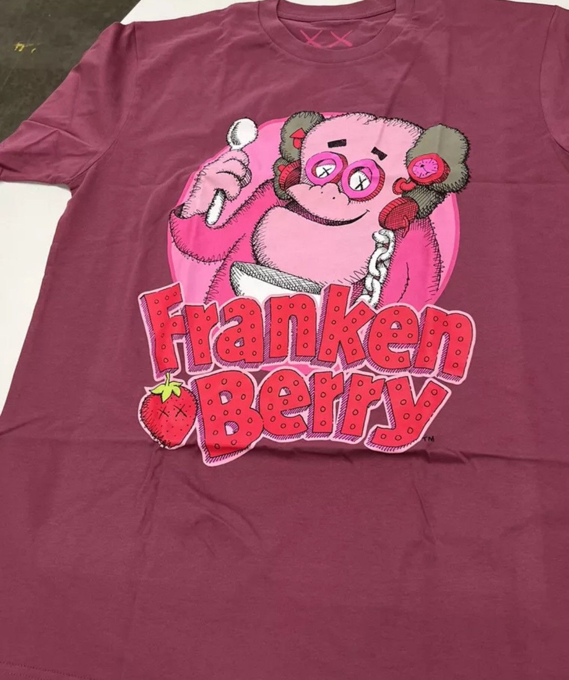 Kaws Kaws x Monster Cereal Franken Berry Red T-Shirt Medium Size US XL / EU 56 / 4 - 2 Thumbnail