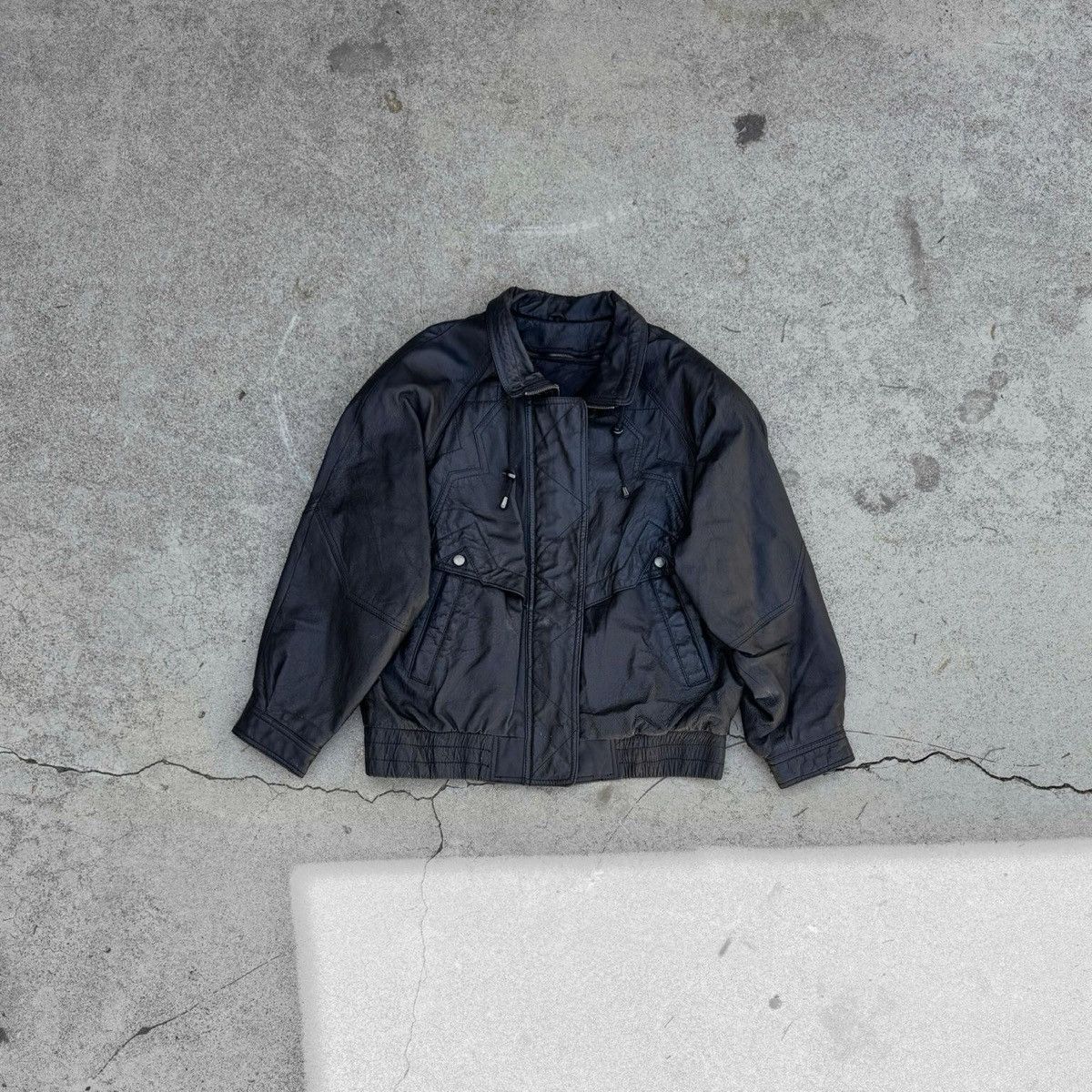 Vintage Wilsons Leather Moto Jacket Black
