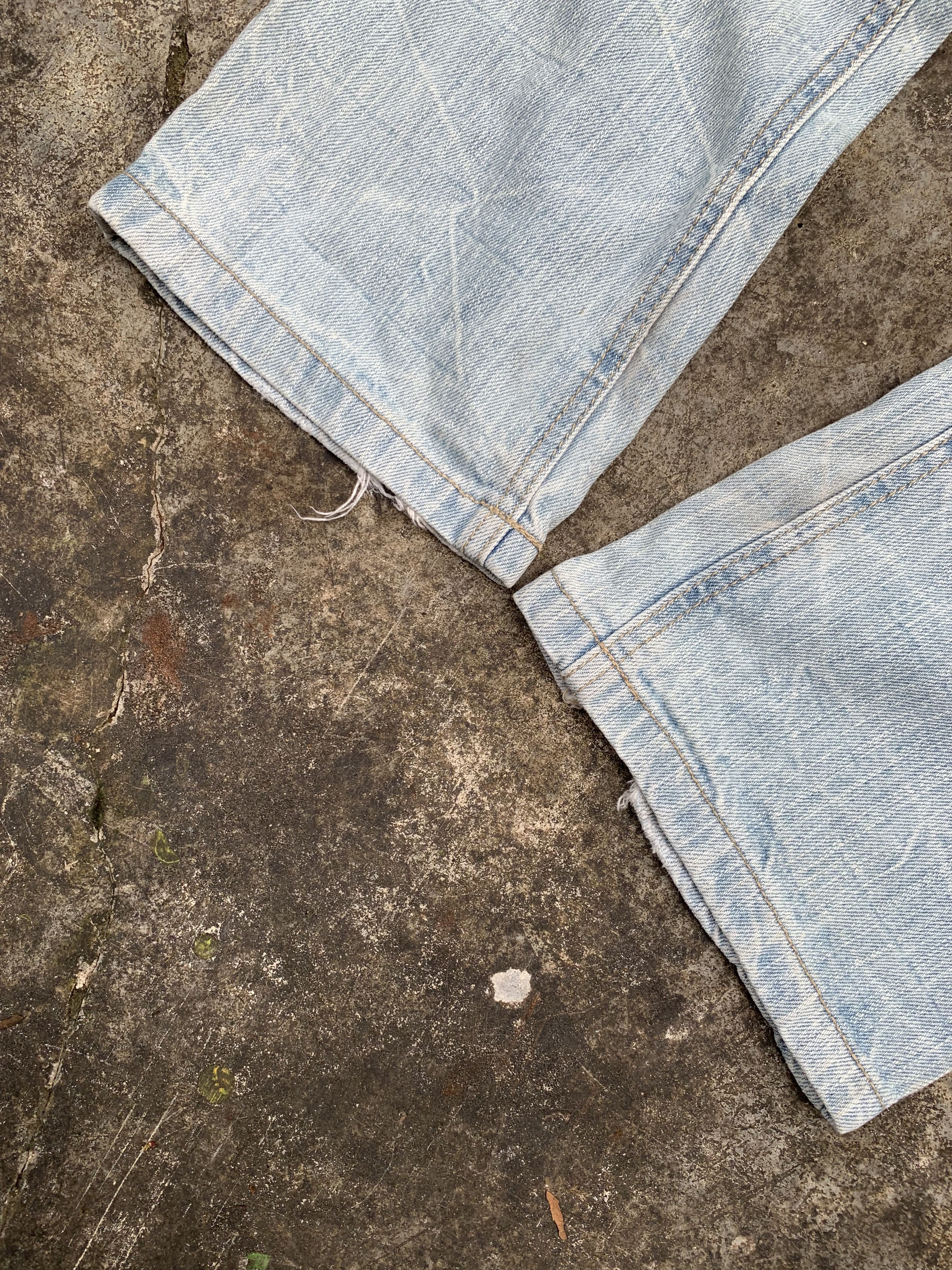 Japanese Brand Vintage Japanese Brand Shashiko DoubleWaist Distressed Jeans Size 29" - 7 Thumbnail