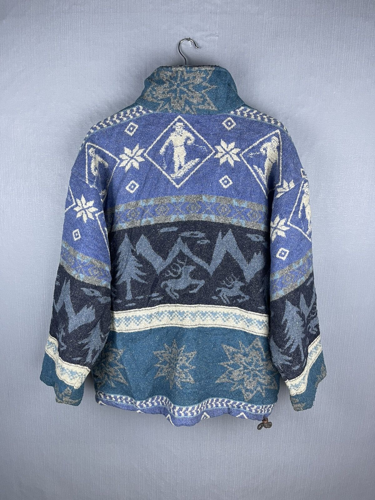 L.L. Bean × Vintage Vintage L.L Bean Portugal Full Printed Ski Motif Half Zipper Size US L / EU 52-54 / 3 - 3 Thumbnail