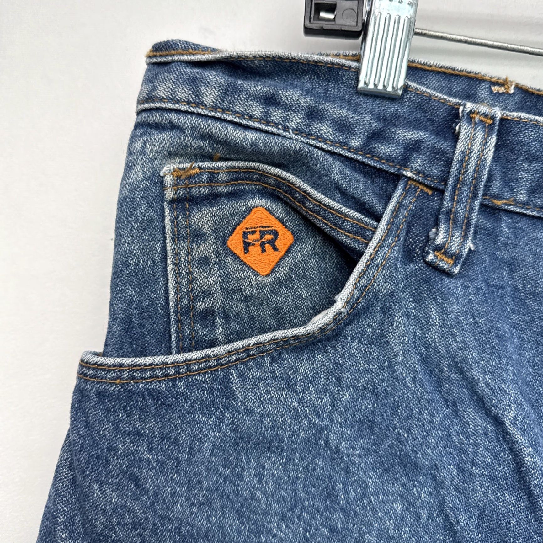Wrangler Wrangler Flame Resistant Jeans Mens 38x32 Relaxed Fit HRC2 FR Workwear Pants Jeans Straight Mens Blue Cotton Denim FRM1WZ Fiesta Workwear Size US 38 / EU 54 - 3 Thumbnail