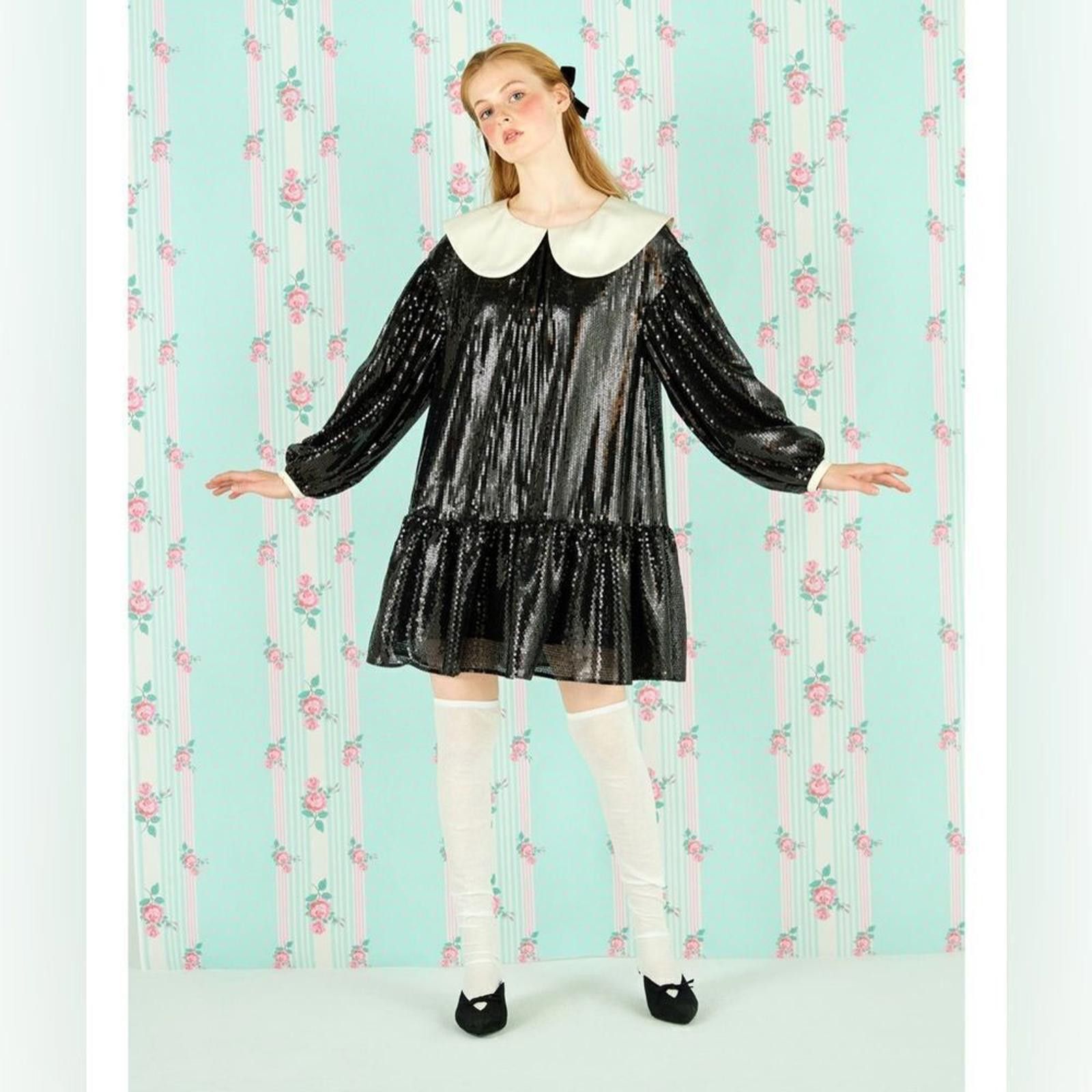 Designer NWT. Johnny Hates Jazz. Black Sequin Dress. Size Small. Size S / US 4 / IT 40 - 4 Thumbnail