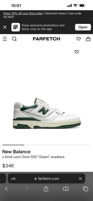 New Balance 550 White Green Sneakers - Farfetch