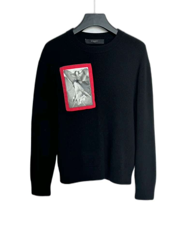 Givenchy Givenchy Givenchy Lambskin Wool Sweater with Patch -2507 Size US S / EU 44-46 / 1 - 1 Thumbnail