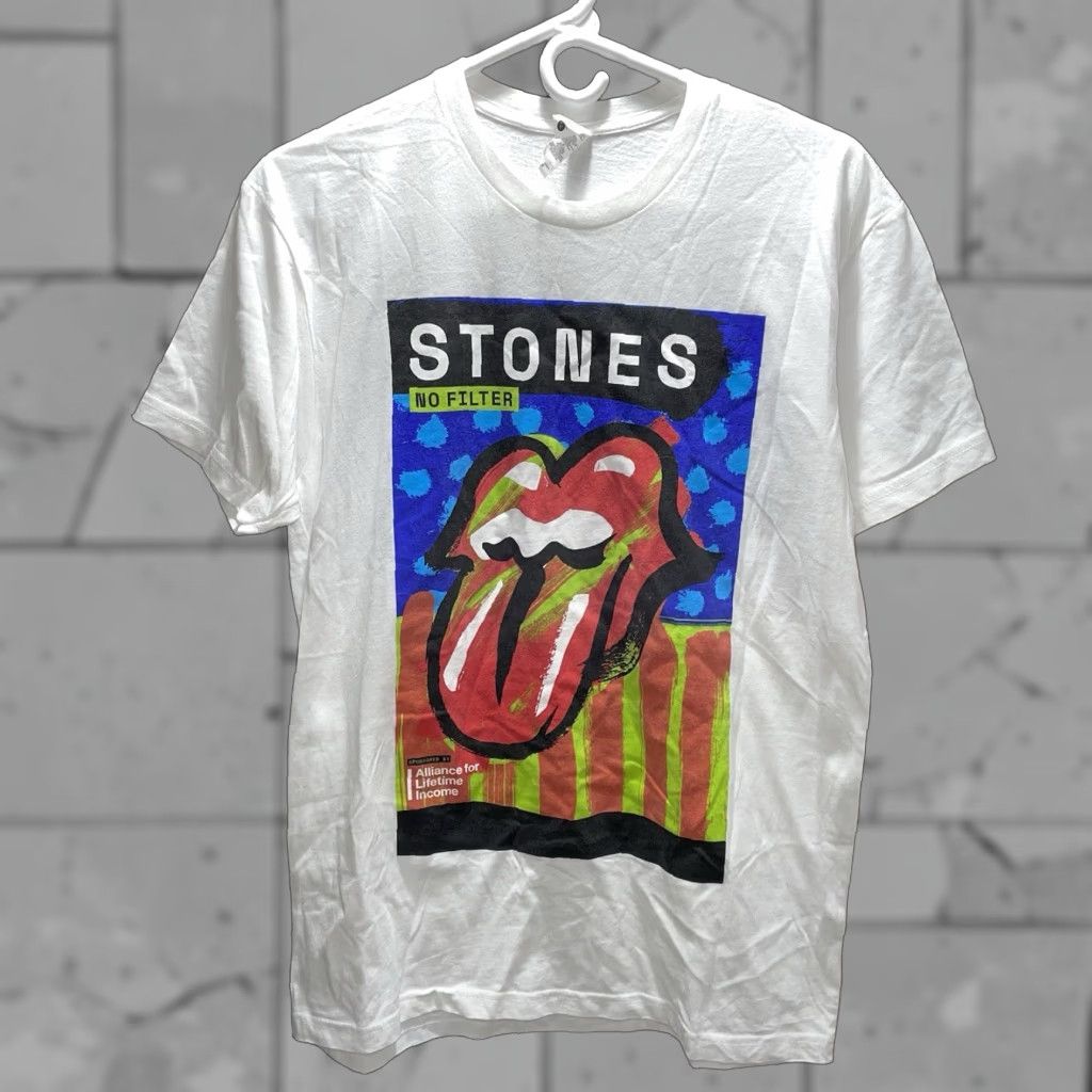 Next Level Next Level T-Shirt Mens Size M White Cotton Blend Graphic Tee Rolling Stones Size US M / EU 48-50 / 2 - 1 Thumbnail