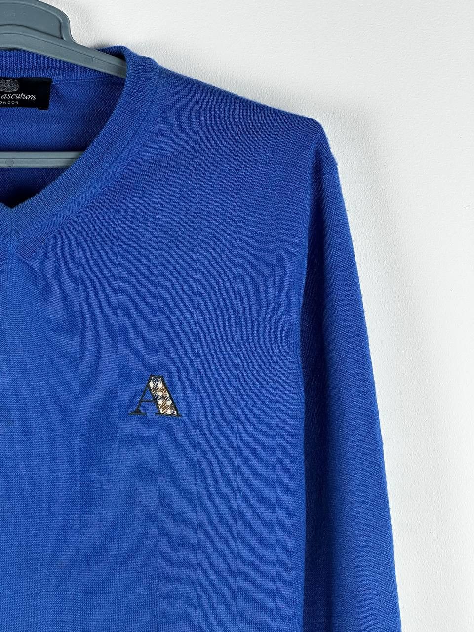 Aquascutum × Vintage Aquascutum Vintage Blue Luxury Logo Wool Sweater Size US M / EU 48-50 / 2 - 4 Thumbnail