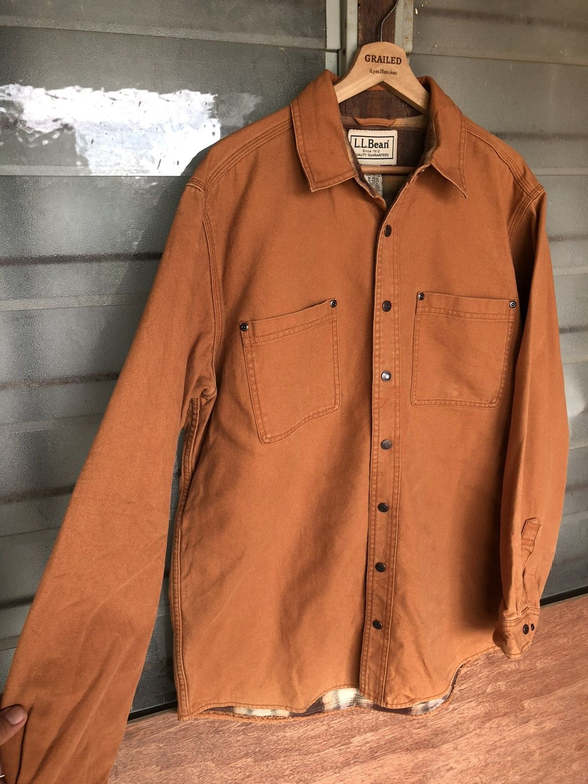 L.L. Bean Vintage 90's L.L. Bean Flannel Lined Canvas Work Jacket Size US M / EU 48-50 / 2 - 1 Thumbnail